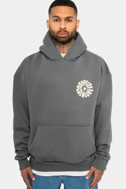 Hoodie<Dropsize Heavy Oversize Hoodie Flowers Grey