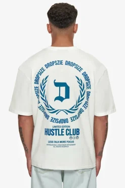 T-Shirt<Dropsize Heavy Oversize Hustle Club Circle T-Shirt Cream