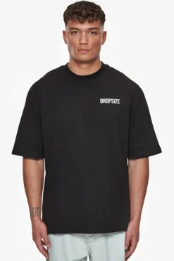 T-Shirt<Dropsize Heavy Oversize Hustle Club Circle T-Shirt Black