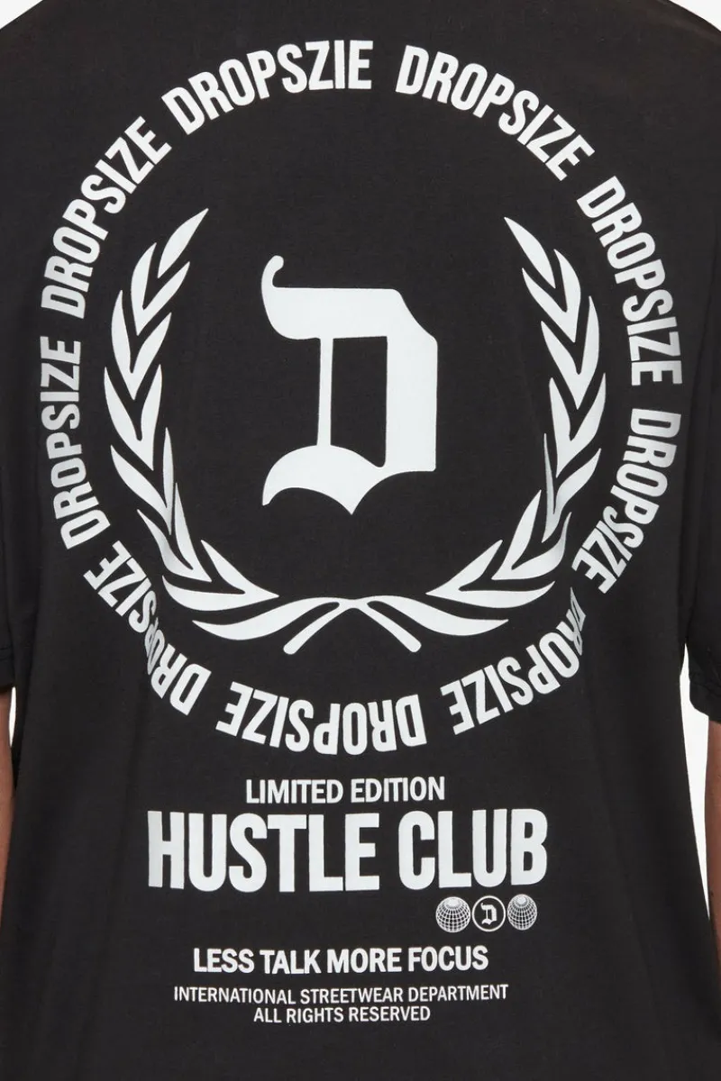 T-Shirt<Dropsize Heavy Oversize Hustle Club Circle T-Shirt Black