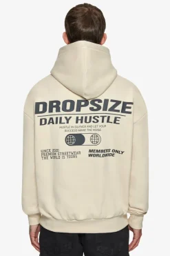 Hoodie<Dropsize Heavy Oversize Hustle In Silence Hoodie Coconut Milk / Grey