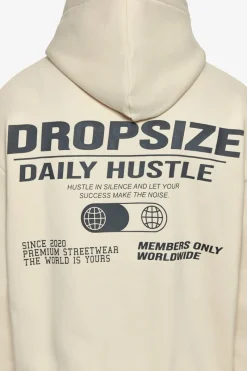 Hoodie<Dropsize Heavy Oversize Hustle In Silence Hoodie Coconut Milk / Grey