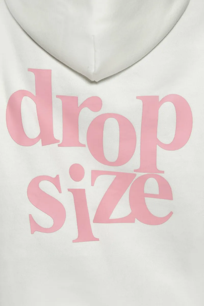 Frauen<Dropsize Heavy Oversize Ladies Letters Hoodie Cream / Pink