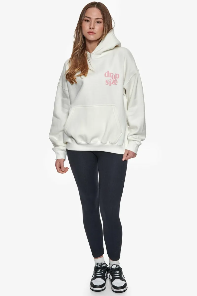 Frauen<Dropsize Heavy Oversize Ladies Letters Hoodie Cream / Pink