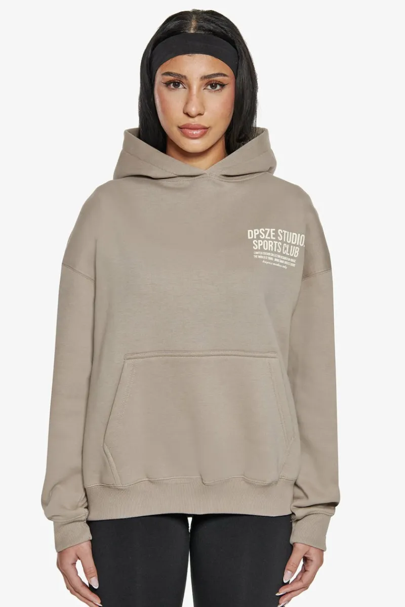 Frauen<Dropsize Heavy Oversize Ladies Sportsclub Hoodie Beige