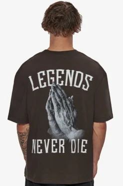 T-Shirt<Dropsize Heavy Oversize Legends Never Die T-Shirt Washed Black