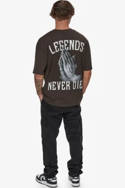 T-Shirt<Dropsize Heavy Oversize Legends Never Die T-Shirt Washed Black