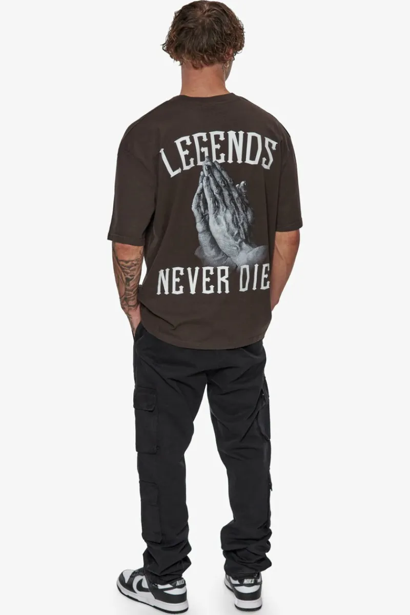 T-Shirt<Dropsize Heavy Oversize Legends Never Die T-Shirt Washed Black