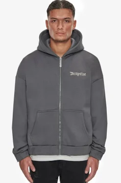 Zipper<Dropsize Heavy Oversize Legends Zip Hoodie Grey