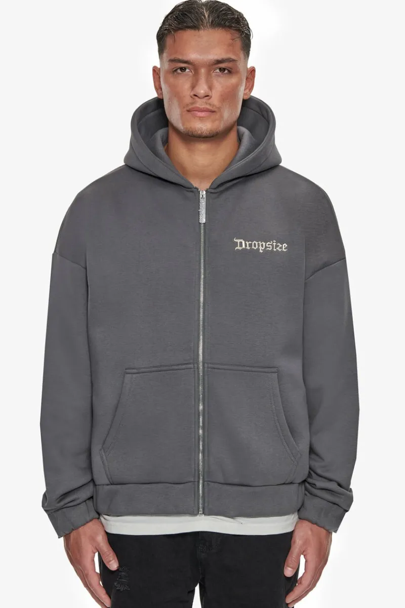 Zipper<Dropsize Heavy Oversize Legends Zip Hoodie Grey