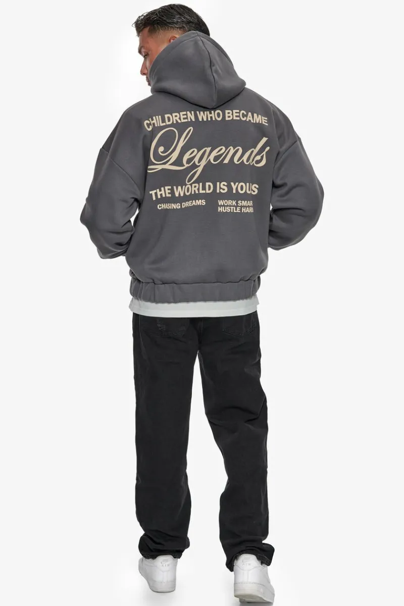 Zipper<Dropsize Heavy Oversize Legends Zip Hoodie Grey
