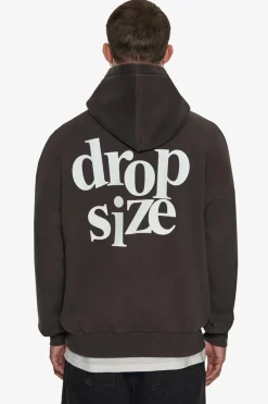 Hoodie<Dropsize Heavy Oversize Letters Hoodie Washed Black