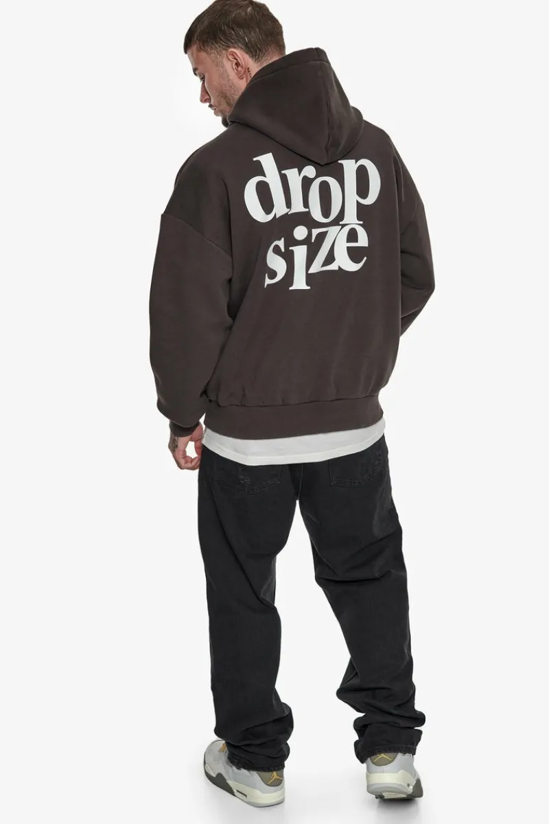 Hoodie<Dropsize Heavy Oversize Letters Hoodie Washed Black