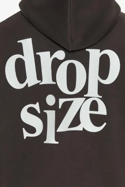 Hoodie<Dropsize Heavy Oversize Letters Hoodie Washed Black