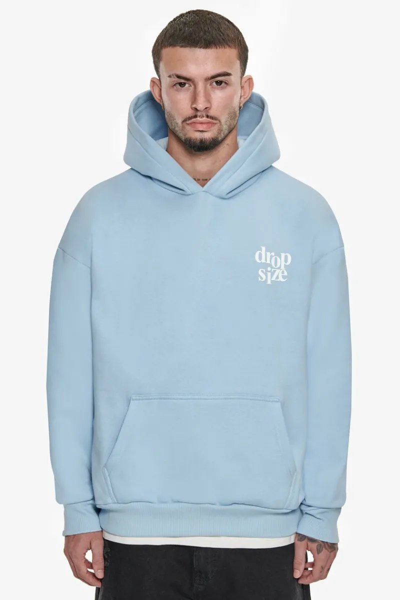 Hoodie<Dropsize Heavy Oversize Letters Hoodie Baby Blue / Cream