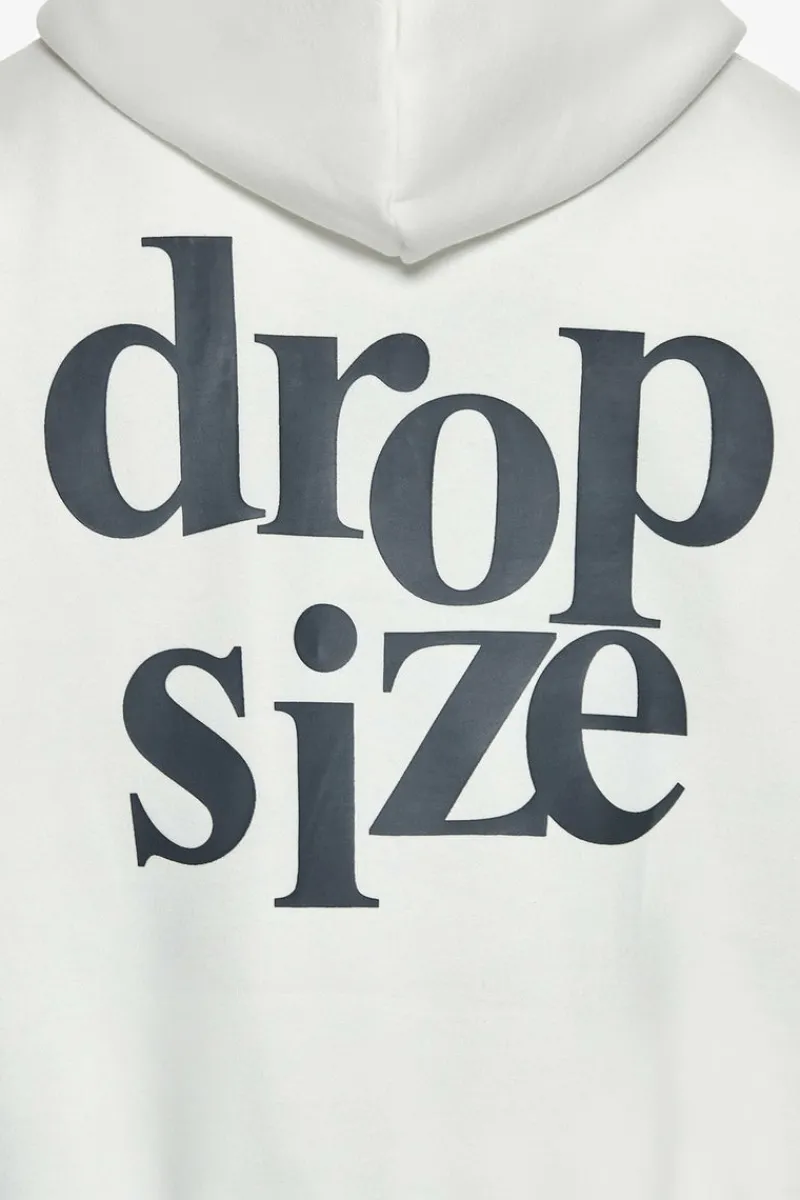Hoodie<Dropsize Heavy Oversize Letters Hoodie Cream White / Steel Grey