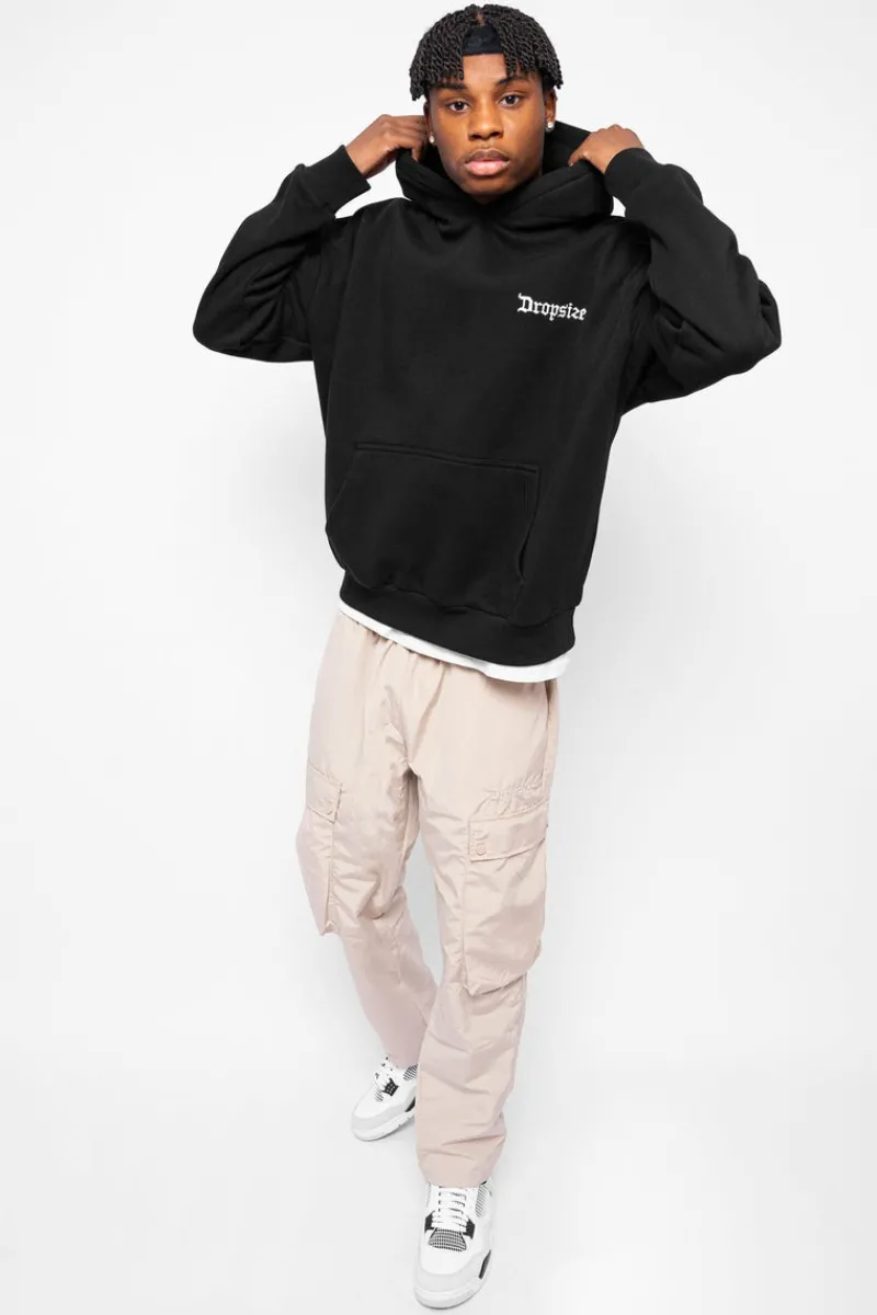 Hoodie<Dropsize Heavy Oversize Logo Backprint Hoodie Black