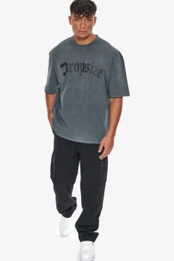 T-Shirt<Dropsize Heavy Oversize Logo Puffer Print T-Shirt Washed Grey