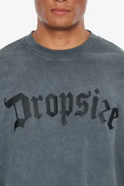 T-Shirt<Dropsize Heavy Oversize Logo Puffer Print T-Shirt Washed Grey