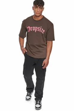 T-Shirt<Dropsize Heavy Oversize Logo T-Shirt Chocolate Brown