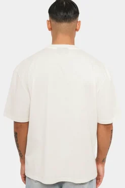 T-Shirt<Dropsize Heavy Oversize Logo T-Shirt Cream White/ Baby Blue