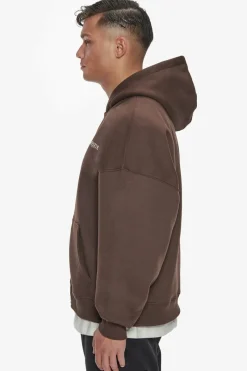 Zipper<Dropsize Heavy Oversize Logo Zip Hoodie Chocolate