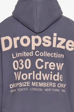 Hoodie<Dropsize Heavy Oversize Members Only Hoodie Blue Granite