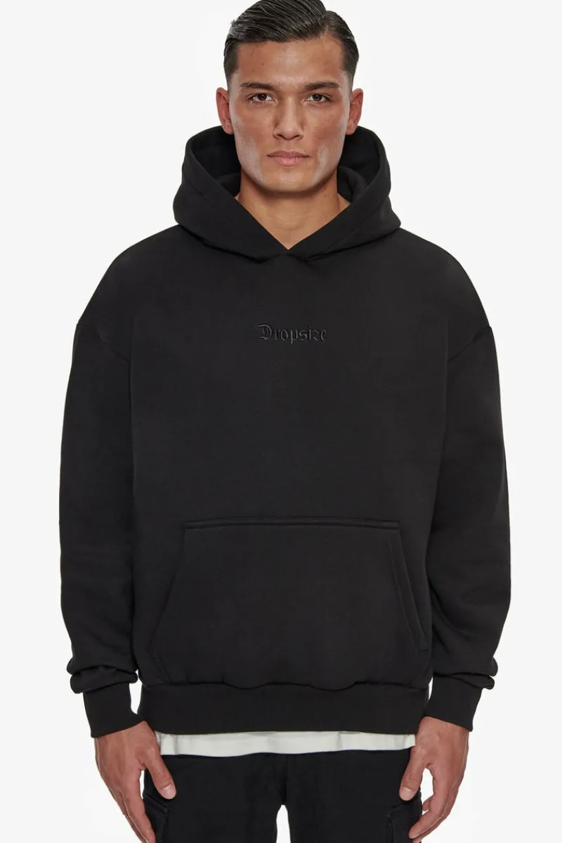 Hoodie<Dropsize Heavy Oversize Middle Embo Hoodie Black