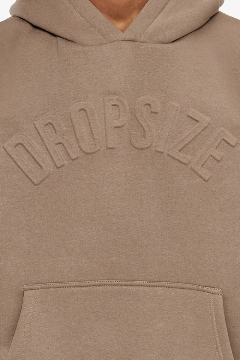 Hoodie<Dropsize Heavy Oversize Mid Hd Hoodie Silver Mink Embossed