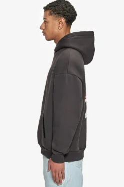 Hoodie<Dropsize Heavy Oversize Mid Logo Hoodie Washed Black