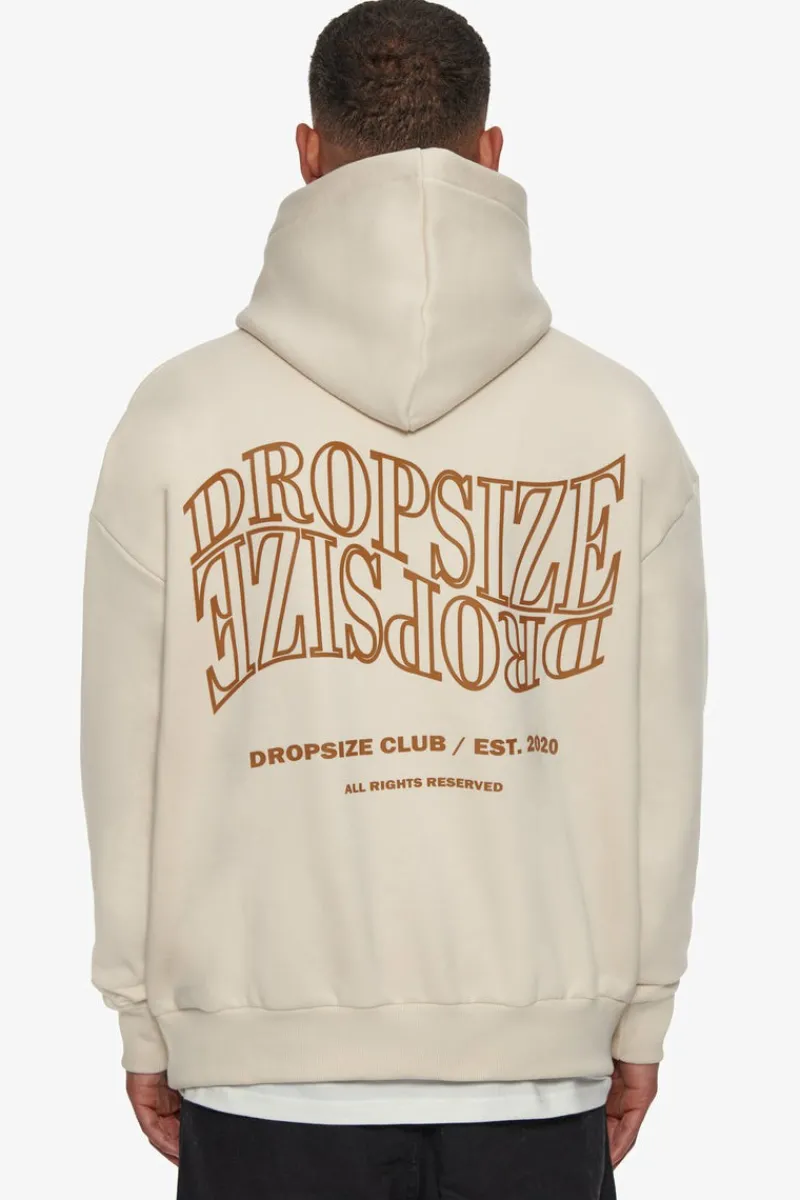 Hoodie<Dropsize Heavy Oversize Mirrored Logo Hoodie Coconut Milk