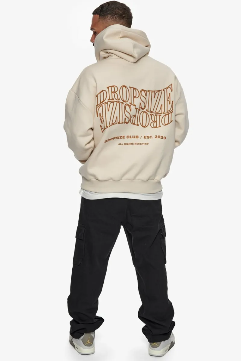 Hoodie<Dropsize Heavy Oversize Mirrored Logo Hoodie Coconut Milk