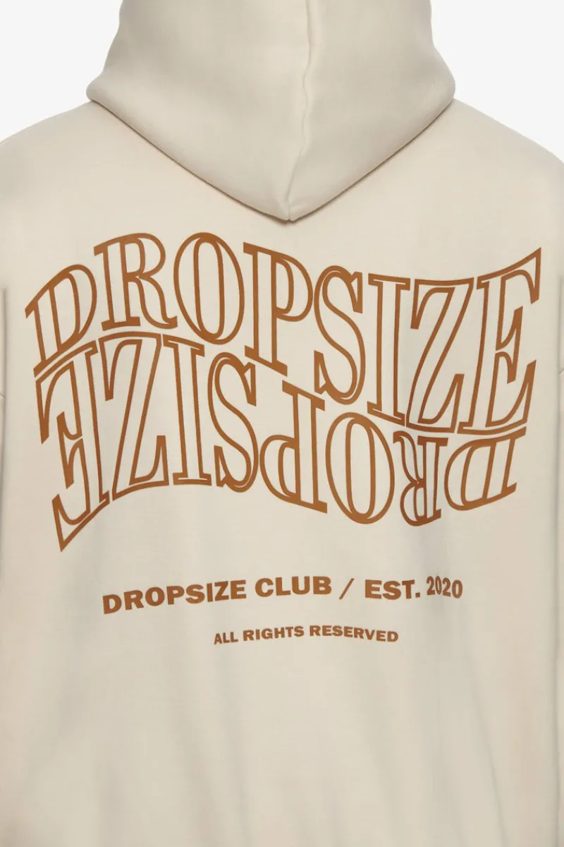Hoodie<Dropsize Heavy Oversize Mirrored Logo Hoodie Coconut Milk