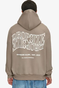 Hoodie<Dropsize Heavy Oversize Mirrored Logo Hoodie Simply Taupe