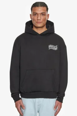 Hoodie<Dropsize Heavy Oversize Mirrored Logo Hoodie Black/White