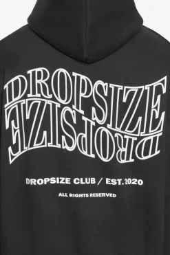 Hoodie<Dropsize Heavy Oversize Mirrored Logo Hoodie Black/White