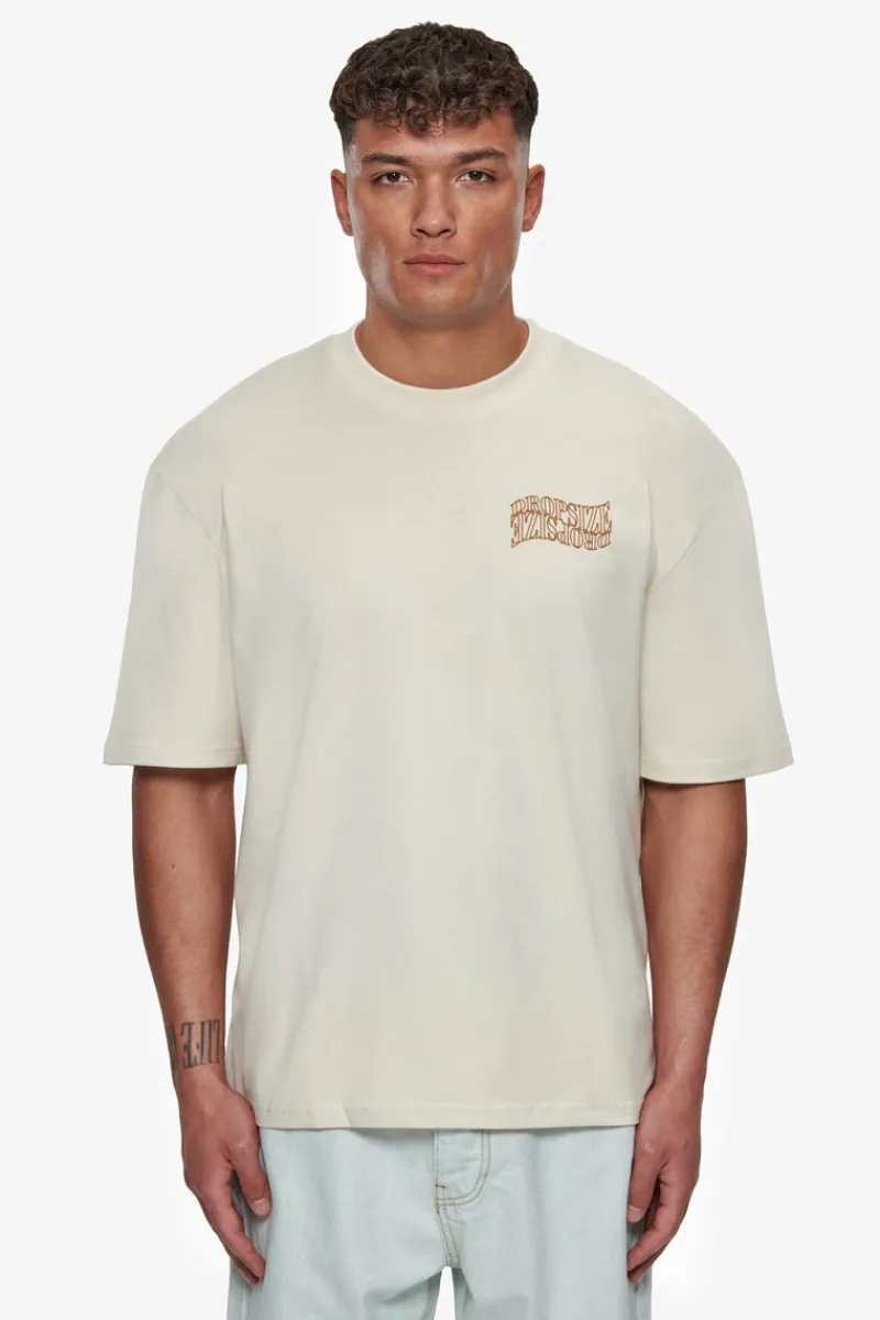 T-Shirt<Dropsize Heavy Oversize Mirrored Logo T-Shirt Coconut Milk