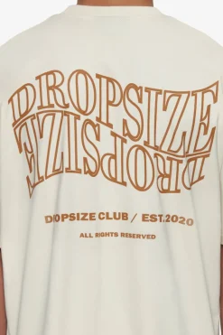 T-Shirt<Dropsize Heavy Oversize Mirrored Logo T-Shirt Coconut Milk