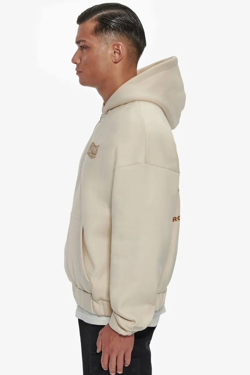 Zipper<Dropsize Heavy Oversize Mirrored Logo Zip-Hoodie Coconut Milk