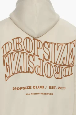 Zipper<Dropsize Heavy Oversize Mirrored Logo Zip-Hoodie Coconut Milk