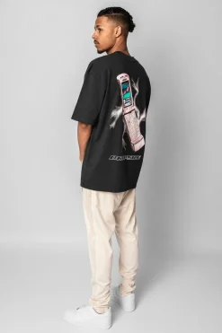 T-Shirt<Dropsize Heavy Oversize Mobile Phone T-Shirt Washed Black