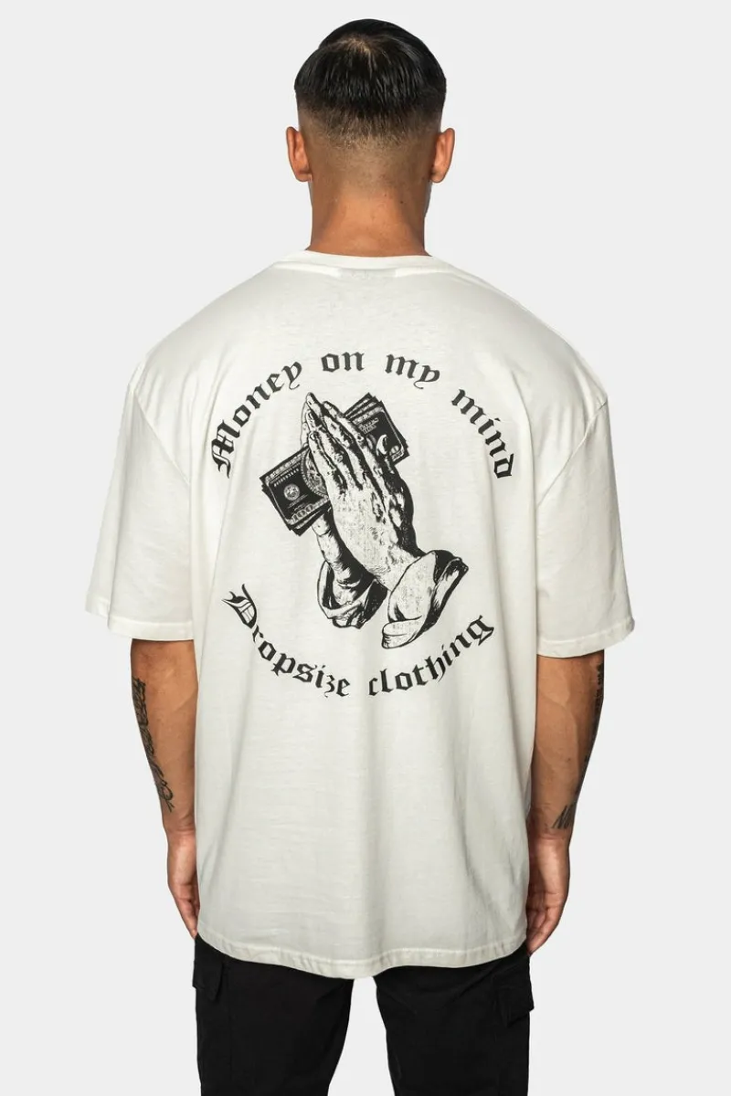 T-Shirt<Dropsize Heavy Oversize ''Money On My Mind'' T-Shirt Cream White