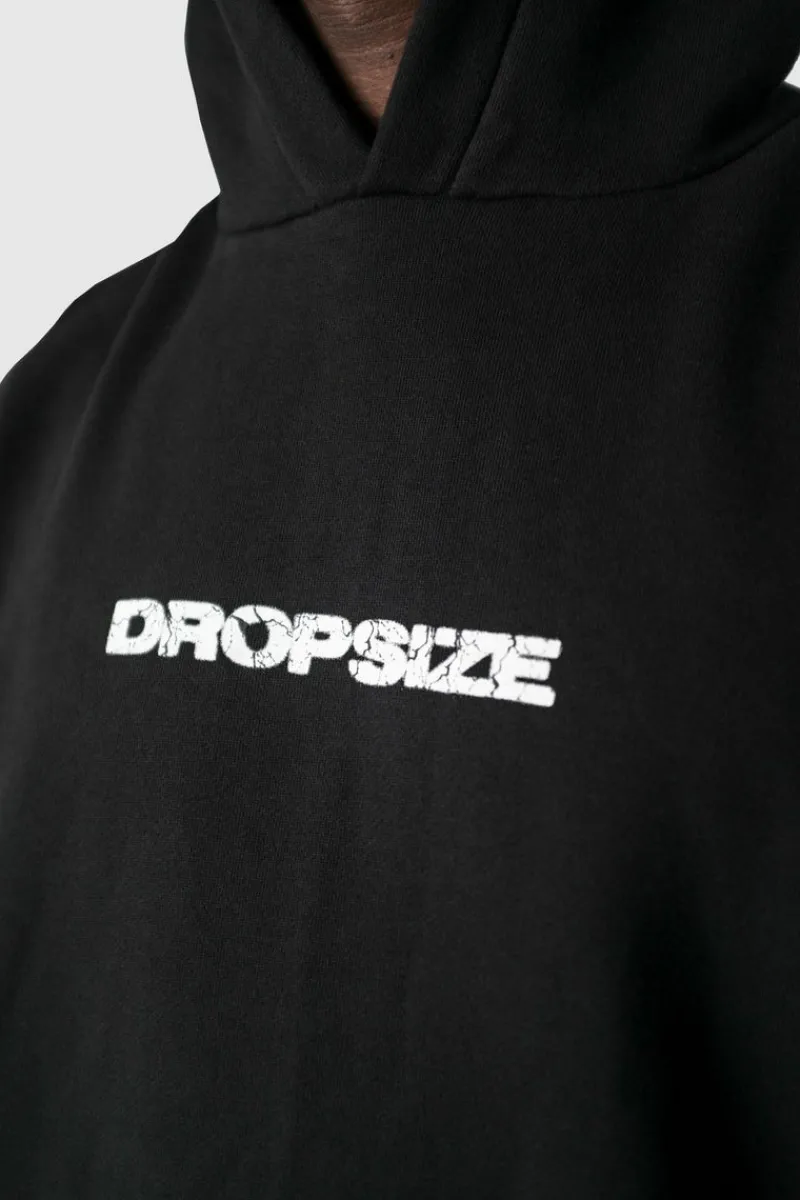 Hoodie<Dropsize Heavy Oversize Moon Design Hoodie Washed Black