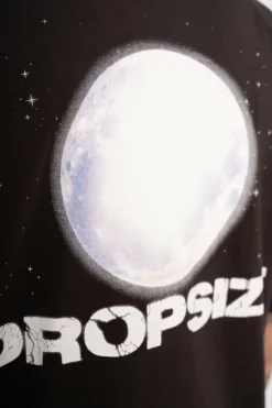 T-Shirt<Dropsize Heavy Oversize Moon T-Shirt Washed Black
