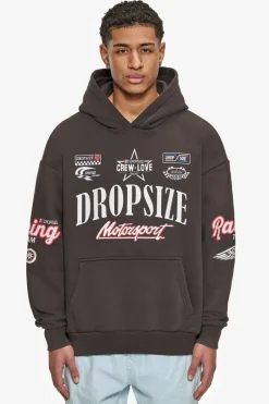 Hoodie<Dropsize Heavy Oversize Motorsport Hoodie Washed Black