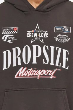 Hoodie<Dropsize Heavy Oversize Motorsport Hoodie Washed Black