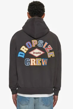 Hoodie<Dropsize Heavy Oversize Multicolor Logo Hoodie Washed Black