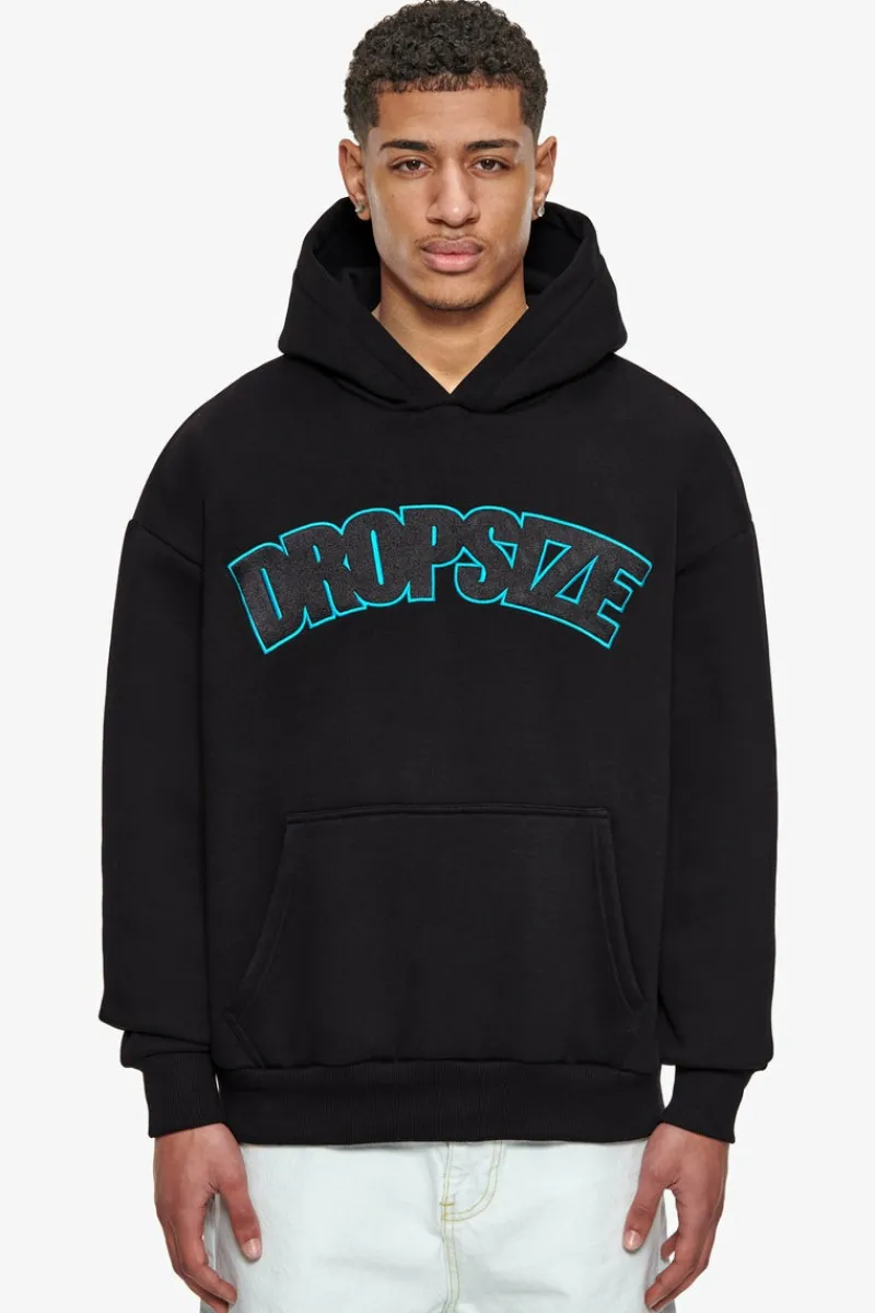 Hoodie<Dropsize Heavy Oversize Outline Embo Hoodie Black