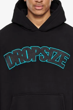 Hoodie<Dropsize Heavy Oversize Outline Embo Hoodie Black