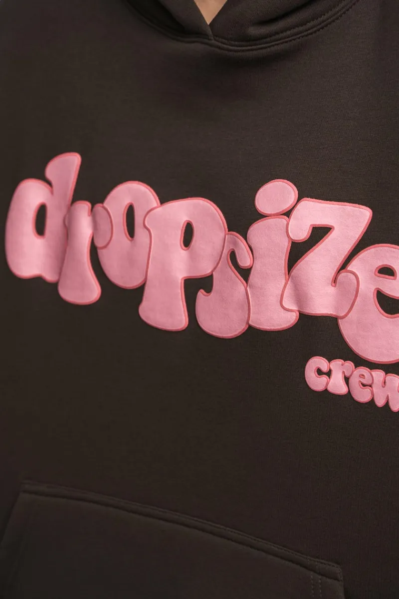 Frauen<Dropsize Heavy Oversize Pink Puffer Print Hoodie Chocolate Brown